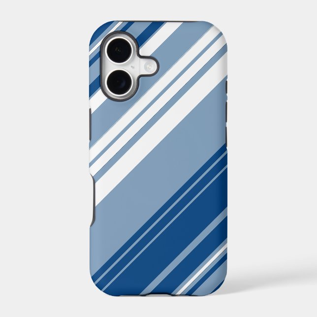 Dark Blue and White Stripes Pattern Iphone Case (Back)