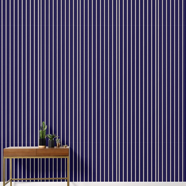 Dark Blue and white stripes Wallpaper (Hallway)