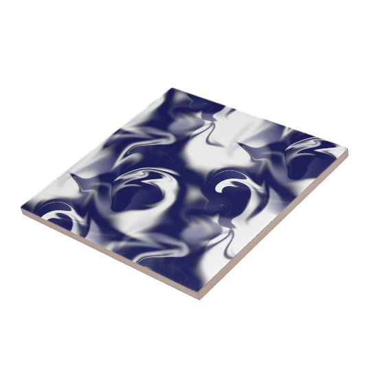 Dark Blue And White Warp Ceramic Tile