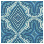 Dark Blue and White Wavy Rhombus Pattern Fabric