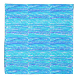 Dark Blue, Aqua Blue, Purple, Abstract Coastal Duvet Cover