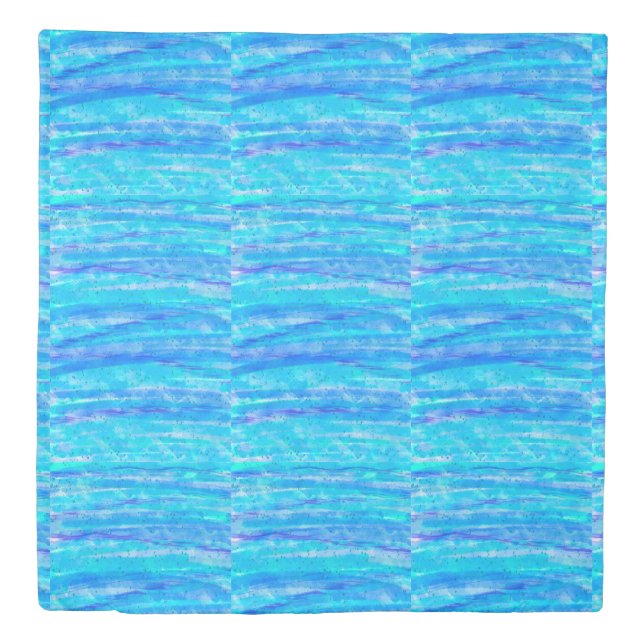 Dark Blue, Aqua Blue, Purple, Abstract Coastal  Duvet Cover (Front)