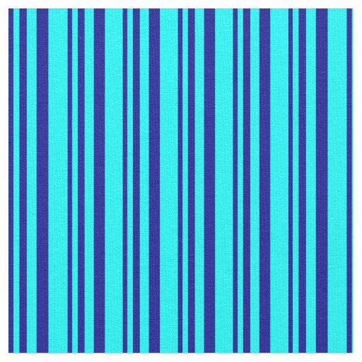 Dark Blue & Aqua Colored Lined Pattern Fabric