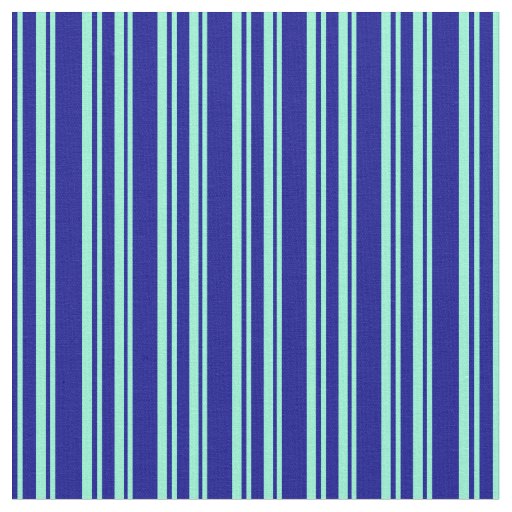 Dark Blue & Aquamarine Striped/Lined Pattern Fabric