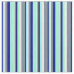 [ Thumbnail: Dark Blue, Aquamarine, White & Light Slate Gray Fabric ]