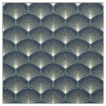 Dark Blue Art Deco Stylish Geometric Pattern Fabric