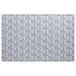 Dark Blue ASL I Love You Patterned Fabric