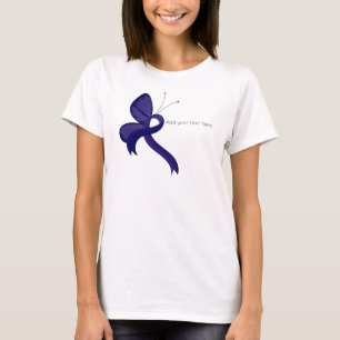 Dark Blue Awareness Ribbon Butterfly T-Shirt