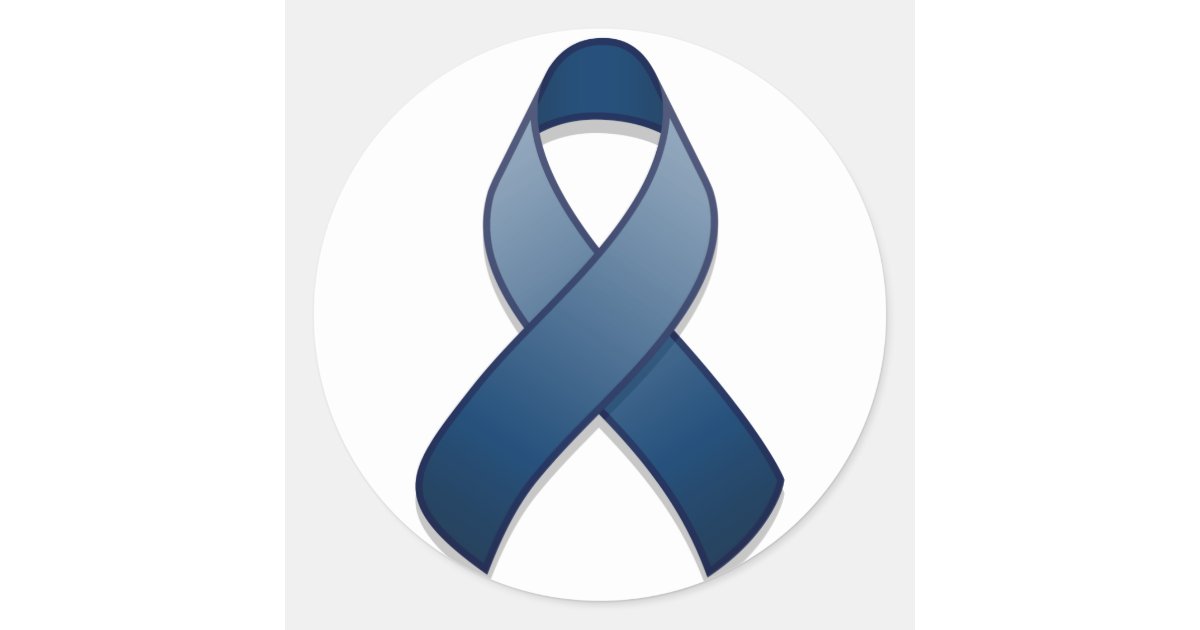 Dark Blue Awareness Ribbon Round Sticker Zazzle