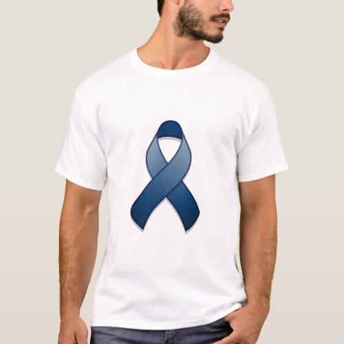 Dark Blue Awareness Ribbon T_Shirt