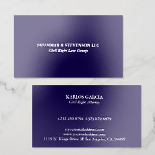 Dark Blue Background Foil Business Card