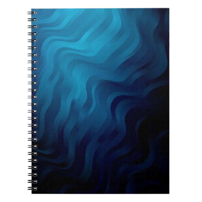 Dark BLUE background with lines. Colorful illustra Notebook (Front)