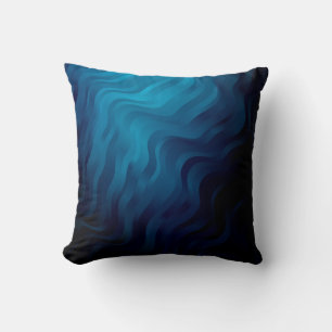 Dark BLUE background with lines. Colorful illustra Throw Pillow