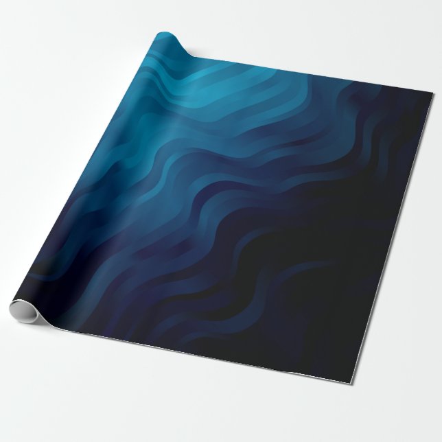 Dark BLUE background with lines. Colorful illustra Wrapping Paper (Unrolled)