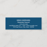 [ Thumbnail: Dark Blue Basic Corporate Counsel Business Card ]