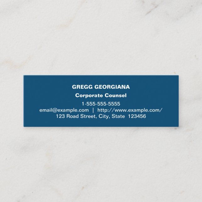 Dark Blue Basic Corporate Counsel Business Card (Front)