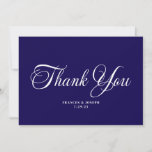 dark blue beautiful formal script wedding thank you card r717d061381cc4902934a1dae7caeca13 tcvt0 152