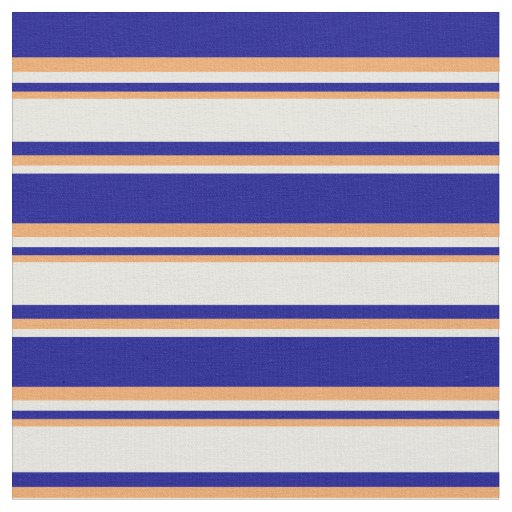 Dark Blue, Beige, and Brown Striped/Lined Pattern Fabric