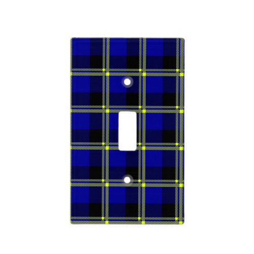 Dark Blue Black and Yellow Plaid Light Switch Cover