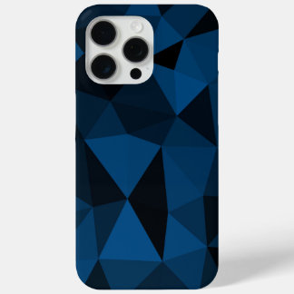 Dark blue black geometric mesh pattern iPhone 15 pro max case