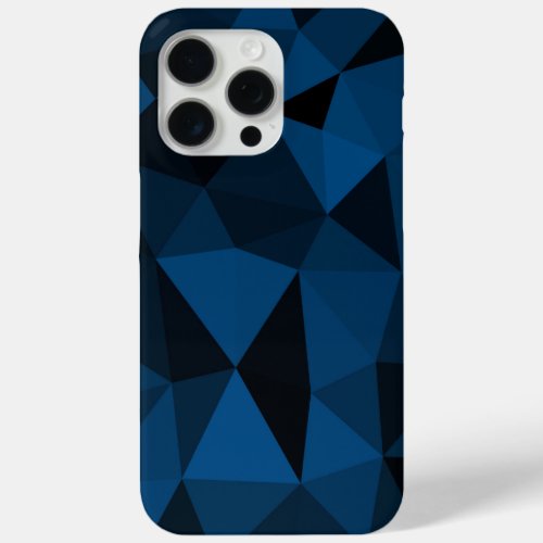 Dark blue black geometric mesh pattern iPhone 15 pro max case