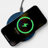 Dark blue black geometric mesh pattern Monogram Wireless Charger (Phone)