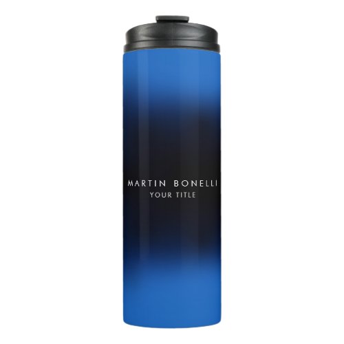 Dark Blue Black Modern Minimalist Plain Thermal Tumbler