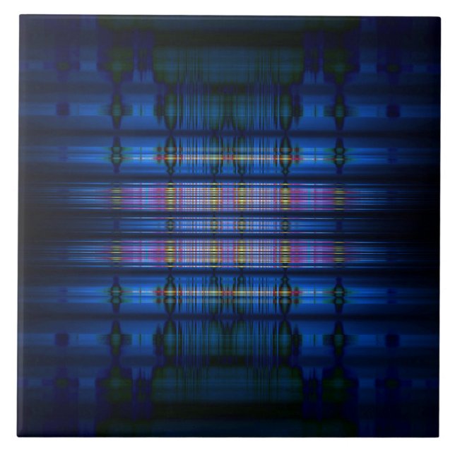Dark blue blur pattern ceramic tile (Front)