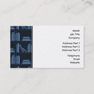 Dark Blue Books on Shelf. Business Card