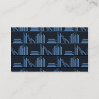 Dark Blue Books on Shelf. Business Card