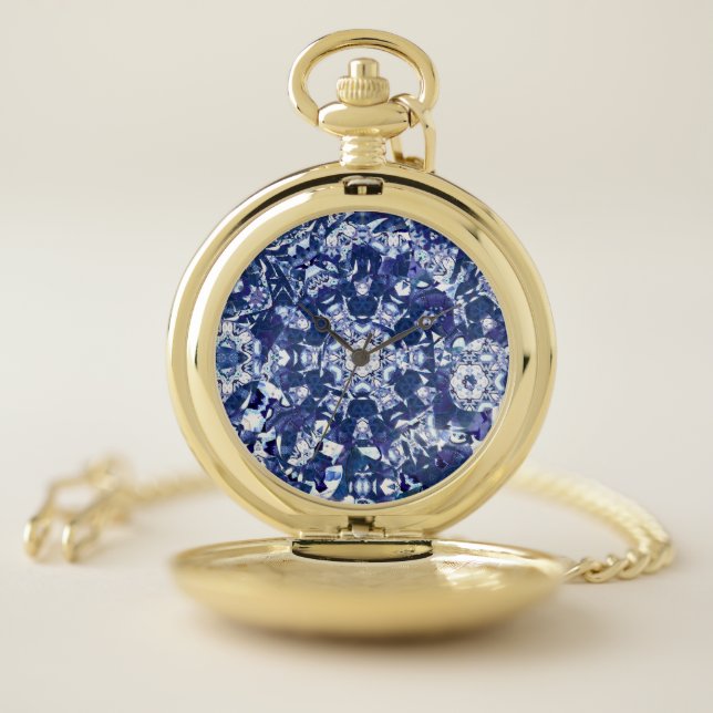 Dark blue broken kaleidoscope  pocket watch (Inside)