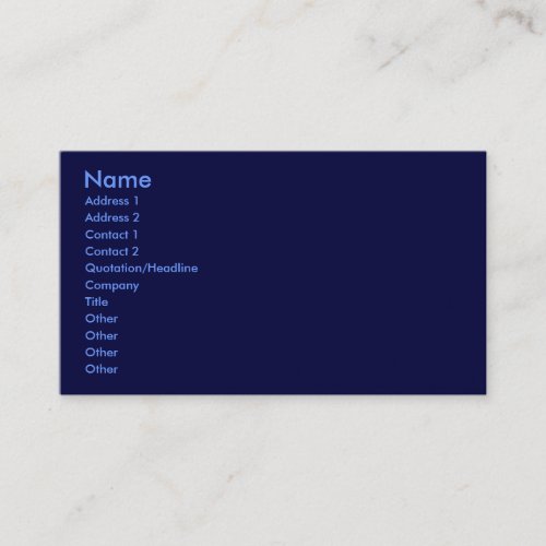 Dark Blue Business Card