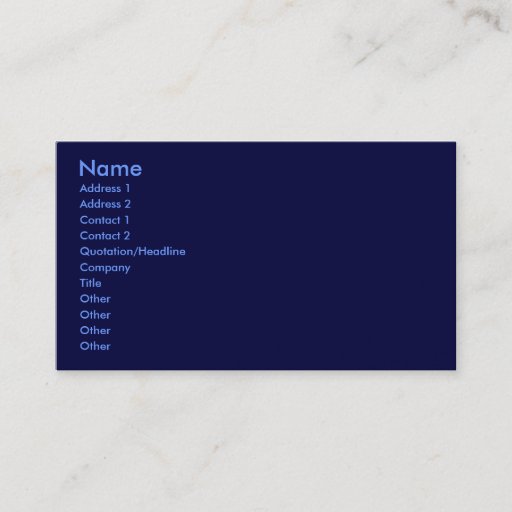 Customizable Dark Blue Business Card