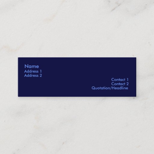 Customizable Dark Blue Business Card