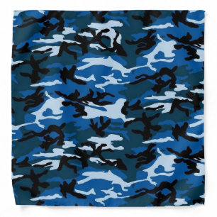 Dark Blue Camouflage Bandana