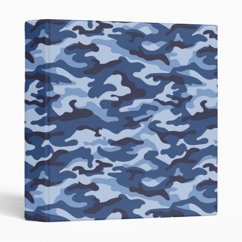 Dark Blue Camouflage Pattern 3 Ring Binder