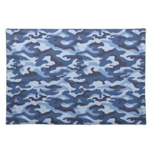 Dark Blue Camouflage Pattern Cloth Placemat