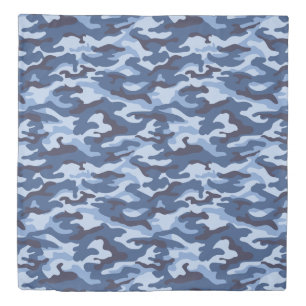Dark Blue Camouflage Pattern Duvet Cover