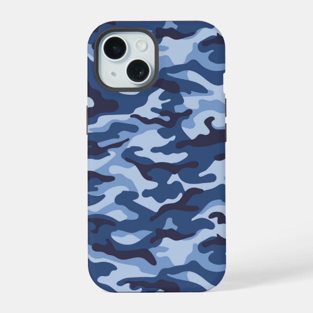Dark Blue Camouflage Pattern Iphone Case (Back)