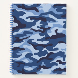 Dark Blue Camouflage Pattern Notebook
