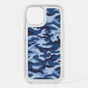 Dark Blue Camouflage Pattern iPhone 15 Case
