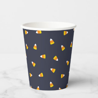 Dark Blue Candy Corn Halloween Paper Cups