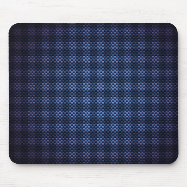 Dark blue checkered carbon fiber patterned mouse pad (Front)