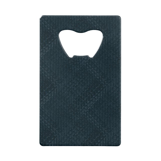 Dark Blue Checks Credit Card Bottle Opener (Front)