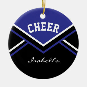 Dark Blue Cheer for a Cheerleader 📣💖 Ceramic Ornament