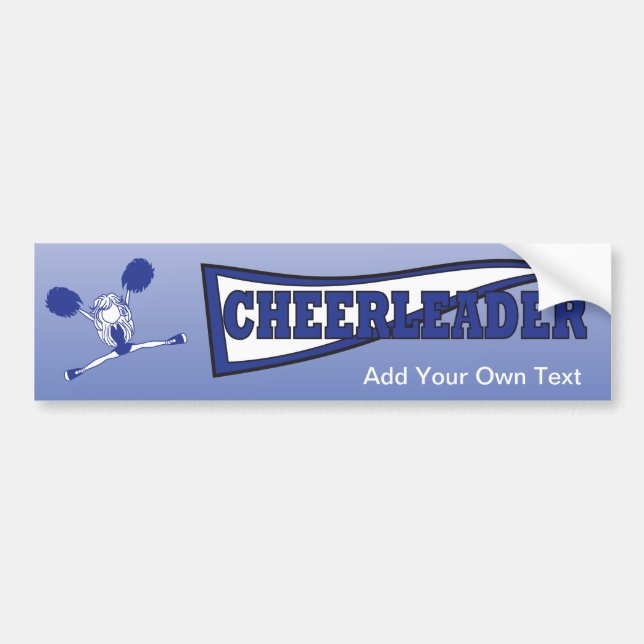 Dark Blue Cheerleader Girl Silhouette Bumper Sticker (Front)
