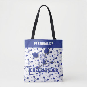 Dark Blue Cheerleader Girl Tote Bag