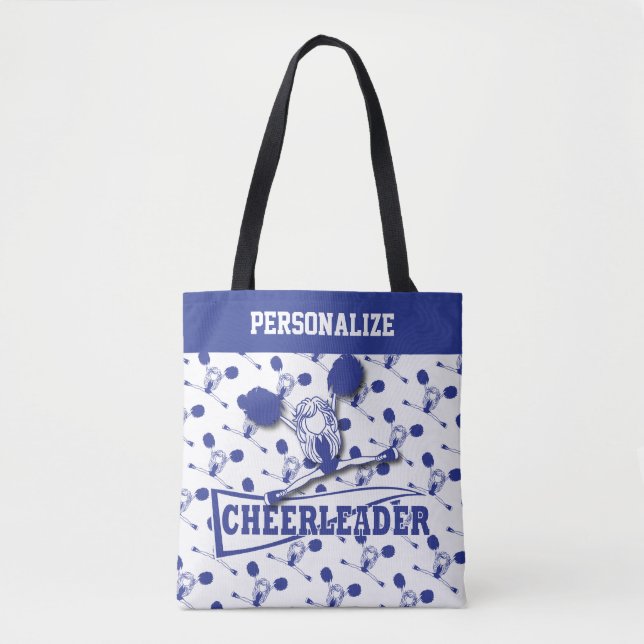 Dark Blue Cheerleader Girl Tote Bag (Front)