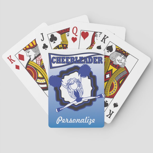 Dark Blue Cheerleader | Personalize Poker Cards (Back)