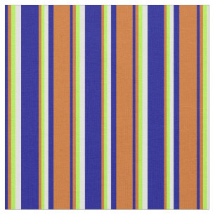 Dark Blue, Chocolate, Light Green & Light Yellow Fabric